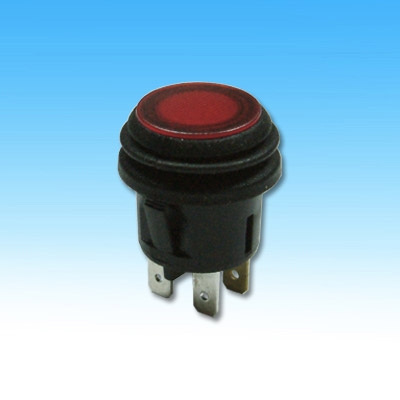 20.2mm4P防水圓型帶燈開關有段 LED 1.5V 附電阻B:DC12V